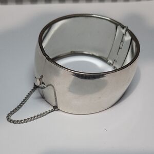 Silver Wide Band Cuff Bracelet
